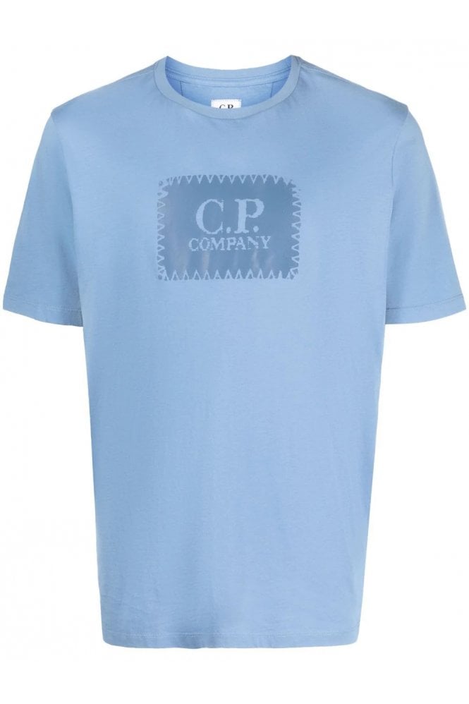 CP COMPANY 30/1 Label Logo T-shirt Blue - Clothing from Circle Fashion UK