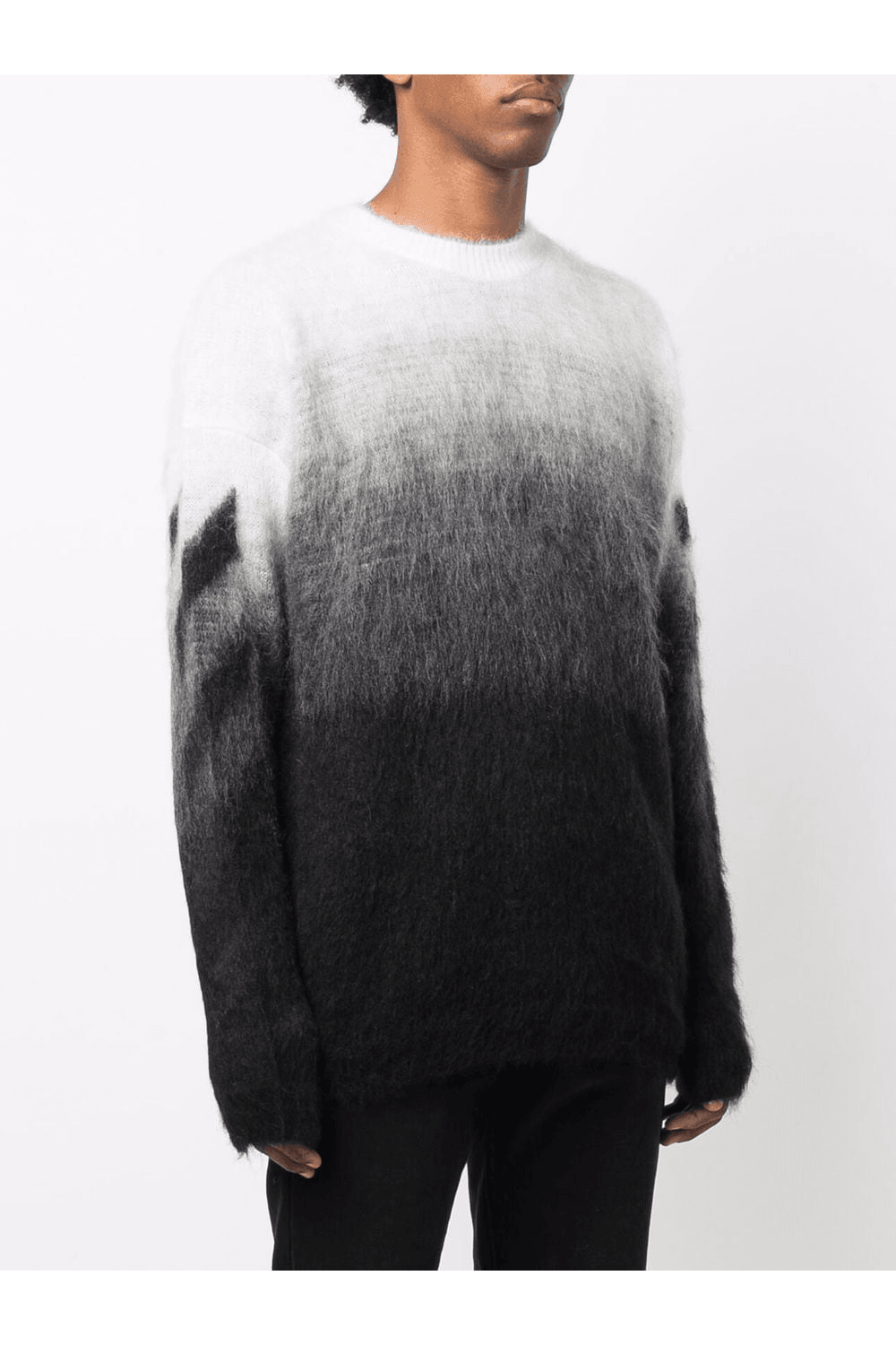 OFF WHITE Diag Brushed Knit Crewneck