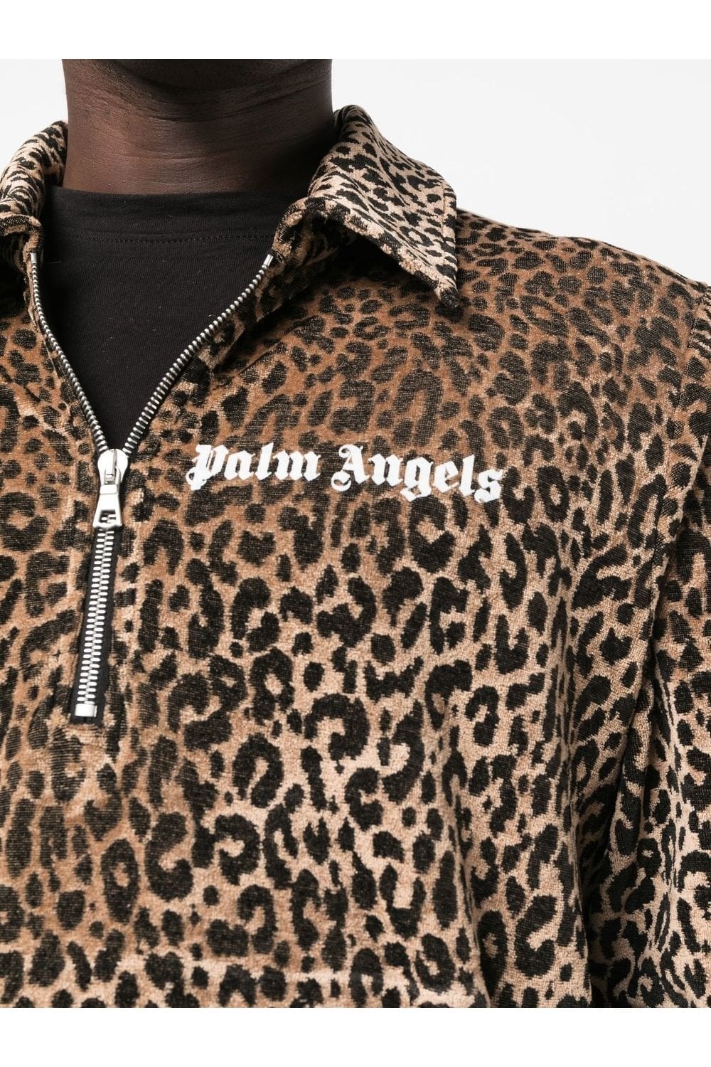 PALM ANGELS Polo Collar Animal Track Zip