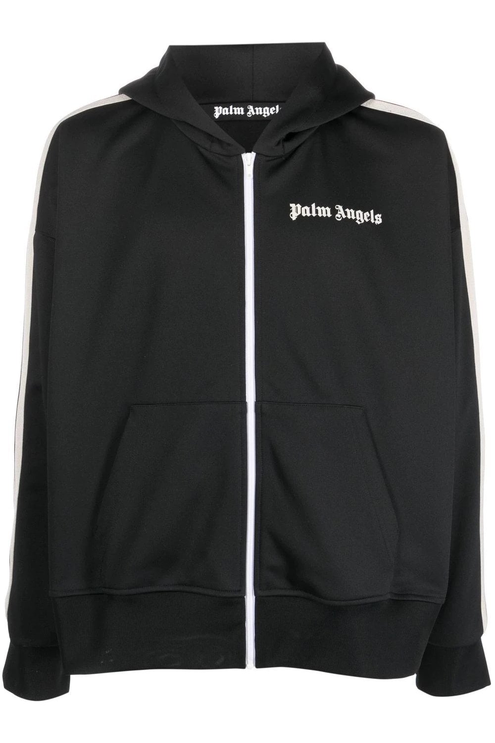 PALM ANGELS Zipped Hoody Track Jacket Black - Clothing from Circle